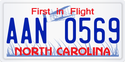 NC license plate AAN0569