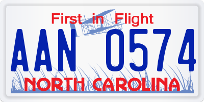 NC license plate AAN0574