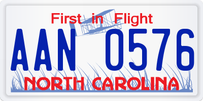 NC license plate AAN0576