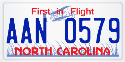 NC license plate AAN0579