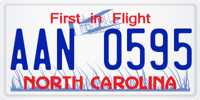 NC license plate AAN0595