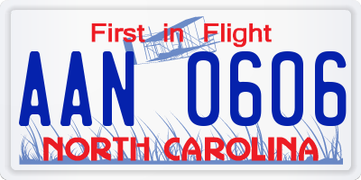NC license plate AAN0606