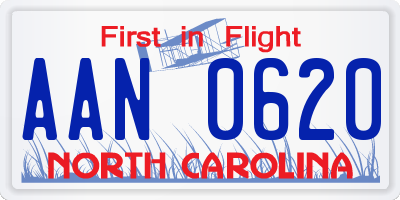 NC license plate AAN0620