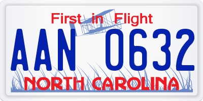 NC license plate AAN0632