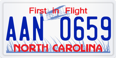 NC license plate AAN0659