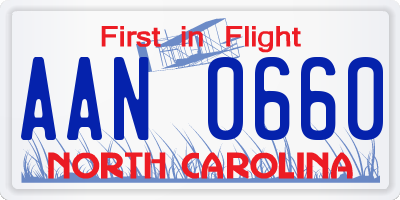 NC license plate AAN0660
