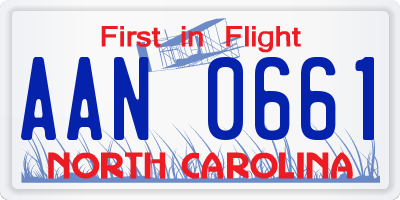 NC license plate AAN0661