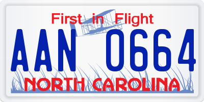 NC license plate AAN0664