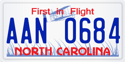 NC license plate AAN0684
