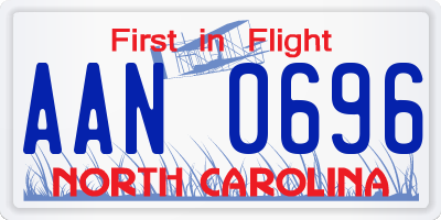 NC license plate AAN0696