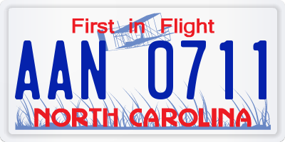 NC license plate AAN0711