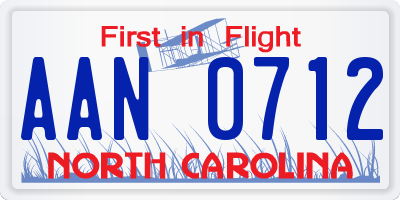 NC license plate AAN0712