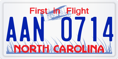 NC license plate AAN0714