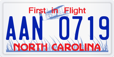NC license plate AAN0719