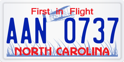 NC license plate AAN0737