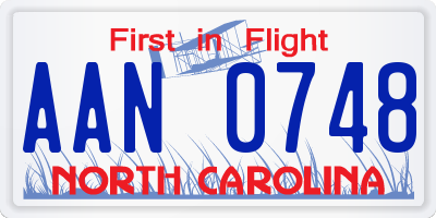 NC license plate AAN0748
