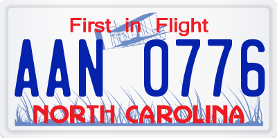 NC license plate AAN0776