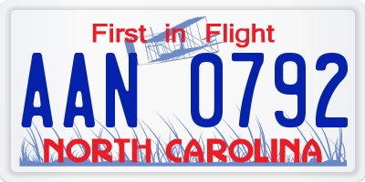 NC license plate AAN0792
