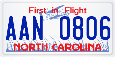 NC license plate AAN0806