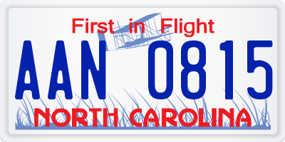NC license plate AAN0815