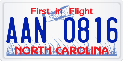 NC license plate AAN0816