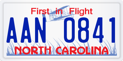 NC license plate AAN0841