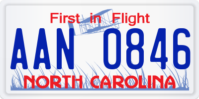 NC license plate AAN0846