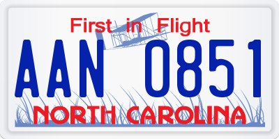NC license plate AAN0851