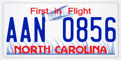 NC license plate AAN0856