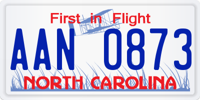 NC license plate AAN0873