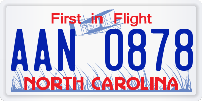 NC license plate AAN0878
