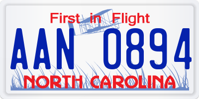 NC license plate AAN0894