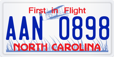 NC license plate AAN0898