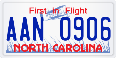 NC license plate AAN0906
