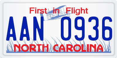 NC license plate AAN0936