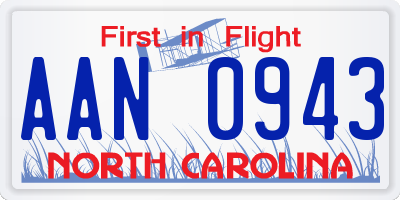 NC license plate AAN0943