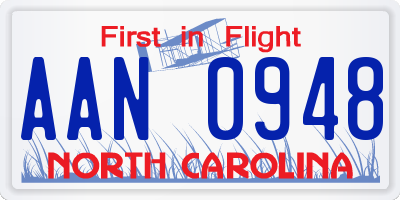 NC license plate AAN0948
