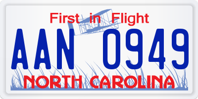 NC license plate AAN0949