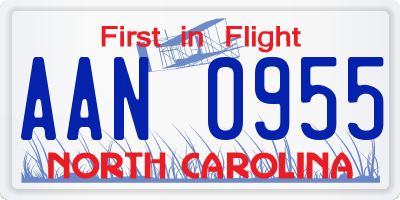 NC license plate AAN0955
