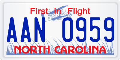 NC license plate AAN0959