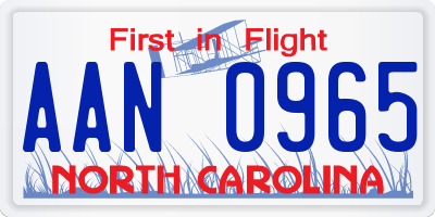 NC license plate AAN0965