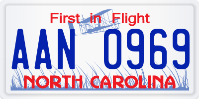 NC license plate AAN0969
