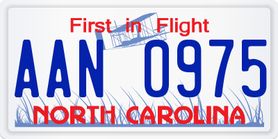NC license plate AAN0975