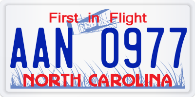 NC license plate AAN0977