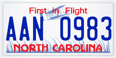 NC license plate AAN0983
