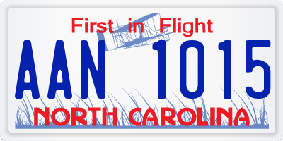 NC license plate AAN1015