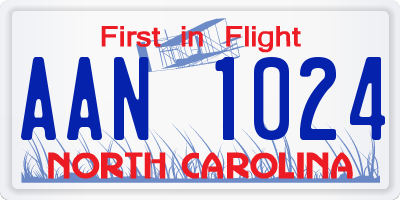 NC license plate AAN1024