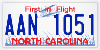 NC license plate AAN1051