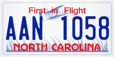 NC license plate AAN1058