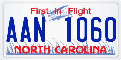NC license plate AAN1060